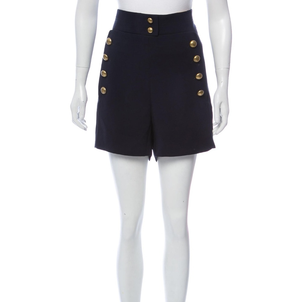 Chloé navy high-rise mini shorts